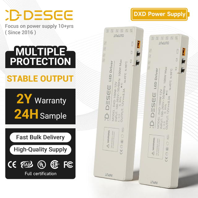 DESEE New Design 7+1 Port Constant Voltage LED Driver Power Supply 12V 24V Cabinet Light Power Supply