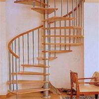 Escalier en colimaçon commercial personnalisé pour villa facile à installer Escalier hélicoïdal d'intérieur en bois pour résidents