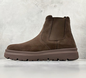 Chaussures de sécurité pour hommes, bottes Chelsea en cuir véritable noir à plateforme en caoutchouc, style britannique de luxe, <span class=keywords><strong>Uggs</strong></span>, chaussures pour hommes, <span class=keywords><strong>Homme</strong></span> 2025 - Product Image 4