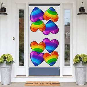 Copertura per Porta con Bandiera dell'Orgoglio, 'Ogni Uno è Benvenuto <span class=keywords><strong>Qui</strong></span>', Striscione per la Giornata dell'Orgoglio Gay, Parata Mensile, Bandiere Arcobaleno Personalizzabili - Product Image 6