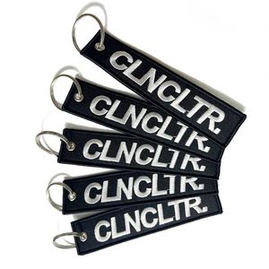 Wholesale Blank <b>Custom</b> logo Embroidery Fabric Woven Brand Jet Tag <b>Key</b> Ring Embroidered Airline Keychain - Product Image 4