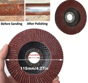 Disques abrasifs en oxyde d'aluminium de 4 1/2 pouces - <span class=keywords><strong>115</strong></span> mm T27/29 60 grains, dureté moyenne, OEM, <span class=keywords><strong>bois</strong></span>, acier inoxydable, <span class=keywords><strong>disque</strong></span> à lamelles pour <span class=keywords><strong>meuleuse</strong></span> - Product Image 5