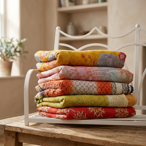 Couette Kantha Sari Kantha Vintage Quilt fait à la main - Product Image 4