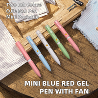 Stylo portable multifonction en plastique bleu avec ventilateur intégré pour enfants, encre gel, pointe de 0,5 mm
