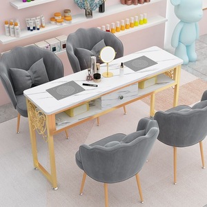 Muebles de Salón de Belleza 2025, Precio Sorpresa Directo de Fábrica, Mesa de Manicura de Madera y Metal, Mesa para Uñas Disponible - Product Image 2