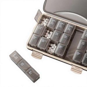 Pastillero Semanal Multicolor Cuidadosamente Seleccionado, Organizador de Pastillas Portátil para 7 Días, 21/<span class=keywords><strong>28</strong></span> Compartimentos, Almacenamiento Multicompartimento - Product Image 1