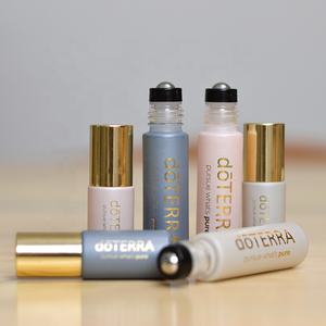 Récipients de bouteilles à rouleau en verre style nordique, conteneurs, boule à bille en métal et capuchon doré pour <span class=keywords><strong>doTERRA</strong></span>, 5ml, 10ml, 1 pièce - Product Image 1