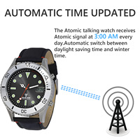Reloj Alemán con Voz de Anunciador de Hora, Números Grandes y Correa de Cuero, Ideal para Personas Mayores y con Discapacidad Visual