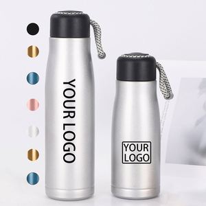 Bouteille d'eau isotherme en acier inoxydable à double paroi avec logo personnalisé, pour le sport, la gym, les cadeaux d'entreprise, avec corde - Product Image 1
