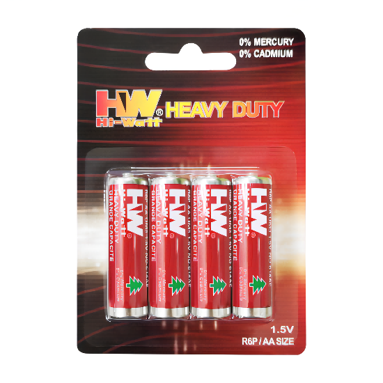 Factory Direct 1.5V AA R6P Carbon Battery 0% Mercury Eco-Friendly Heavy Duty Dry Cell 4pcs for Home Use