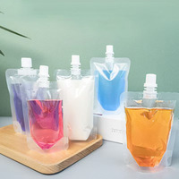 Pochette en plastique transparente pour liquide avec bec verseur sac de boisson lait jus de qualité alimentaire buse d'emballage debout eau minérale bière