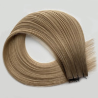 Stock en gros de cheveux vierges européens 100% naturels, aspect invisible, double trame, pour extensions capillaires 1B