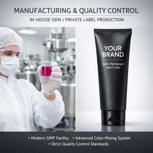Tinte de Cabello Semipermanente de Marca Privada, Fabricante OEM de Tintes para el Cabello, Crema de Color Profesional para Salón de Belleza, Fórmula Temporal Suave - Product Image 4