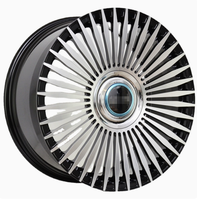 Nuevas llantas de aleación de aluminio forjado estilo Maybach con turbina de radios múltiples y tapa flotante de 25 mm para sedanes de lujo VIP