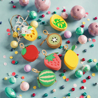 Porte-clés personnalisable en cuir PU, mini porte-monnaie en forme de fruit, breloque de sac, cadeau