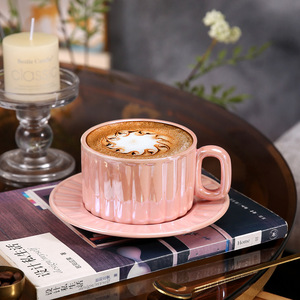 Tazza da caffè e piattino in ceramica in porcellana con Design di moda lucido tazza da caffè tazze da latte - Product Image 6