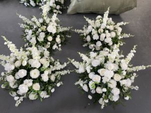 Sfondo Personalizzabile per Matrimoni <span class=keywords><strong>con</strong></span> Sfera di <span class=keywords><strong>Fiori</strong></span> Artificiali Verdi e Bianchi, Decorazione Altamente Realistica <span class=keywords><strong>con</strong></span> <span class=keywords><strong>Fiori</strong></span> Bianchi - Product Image 4