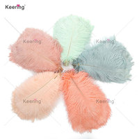 Keering WFT-027 Africain Personnalisé Coloré 25-30cm De Mariage Mariée en Tenant La Main de Ventilateur Blanc Rose En Vrac Plume D'autruche