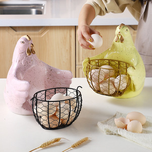 Resin Hen Egg <b>Storage</b> Basket <b>Kitchen</b> Decorative Container Freshness Preservation Food <b>Storage</b> - Product Image 3