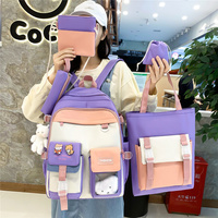 5 pièces ensemble sacs à dos casual 5 en 1 sac à dos pour ordinateur portable ensemble hommes voyage en plein air étudiant Oxford sacs d'école