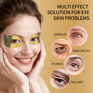 Masker Mata hidrogel anti-keriput kolagen 24k, tambalan Masker Mata kristal anti-penuaan kaviar, melembapkan dan mengurangi garis halus. - Product Image 5