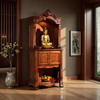 Table Jintan de style chinois, armoire à statues dorées en bois massif, armoire d'autel bouddhiste, table de culte et armoire porte-encens.