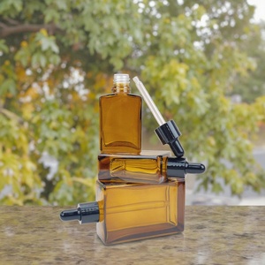 ขวดแก้วหยดสีน้ำตาลขุ่นทรงสี่เหลี่ยมแบน ขนาด 15 มล. 30 มล. 50 มล. 100 มล. สำหรับบรรจุเซรั่มหรือน้ำมันหอมระเหย พร้อมหลอดหยด - Product Image 6