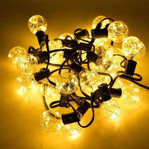 Guirnalda de Luces Solares G40 de 25 Pies para Exteriores, Patio Trasero, <span class=keywords><strong>Guirnaldas</strong></span> LED G40, Luces Solares Vintage G40, Guirnalda de Luces de Alambre de Cobre - Product Image 3