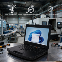 Portátil Totalmente Resistente de 14 Pulgadas, RS422 Serial Negro IP65, Puertos Personalizados para Estudios Geológicos, Wi-Fi 6, Bluetooth 5.2, Windows 11