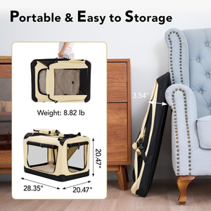 Air Approved Soft Dog <b>Crate</b> Soft Sided Folding Travel Pet Carrier Bag <b>Foldable</b> Pet Kennel Accept Customized Size Dog <b>Crate</b> - Product Image 3