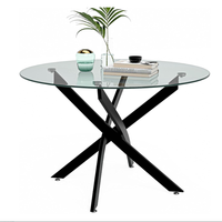 Superficie lisa de vidrio templado redondo transparente de 10mm y 12mm de espesor para mesa de café/comedor