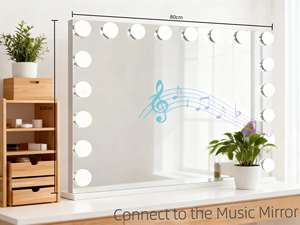 Caixa de Som <span class=keywords><strong>Bluetooth</strong></span> Montada na Parede com Luzes LED de Três Cores Espelho de Maquiagem <span class=keywords><strong>Bluetooth</strong></span> para Mesa - Product Image 2