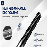 Fresa de carburo de 3 filos con recubrimiento DLC para ranurado profundo de aluminio, para router CNC