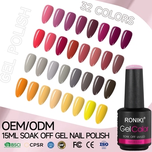 Esmalte de uñas en gel RONIKI en colores <span class=keywords><strong>pastel</strong></span>, sin HEMA, bajo olor, gel UV para arte de uñas en casa. - Product Image 1