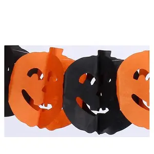 UMISS New Cheap Hanging Bat Pumpkin Spider Tissue Paper Garland Halloween Decoration Event Decor Party Set