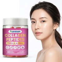 Bonbons Gommeux de Collagène Marin Multi-Sources Très Haute Qualité OEM pour la Beauté, Soin de la Peau, des Cheveux et des Articulations, Sans Sucre, Suppléments de Peptides de Collagène