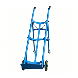 1. Chariot à roulettes robuste pour bouteilles de gaz de soudage, double porte-bouteilles avec roues pneumatiques et sangle de sécurité pour oxygène - Product Image 1