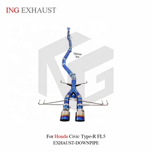 ระบบท่อไอเสียแบบ CatBack ไทเทเนียม ING ขนาด 76 มม. สำหรับ Honda Civic Type-R FL5 น้ำหนักเบาพิเศษ อะไหล่สมรรถนะสูง ขายส่ง - Product Image 4