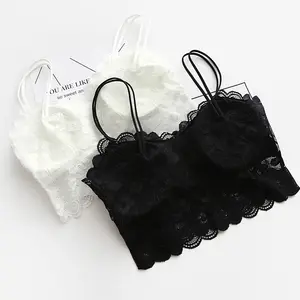 K470 Sexy Delle Donne Della Maglia Petto Imbottito Parti Superiori di Carro Armato Per Le Donne Che Indossano Per Il Fitness Biancheria Intima di Pizzo bralette crop top Delle Signore - Product Image 1