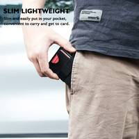 Dompet Kartu Casekey Dengan Kantong Uang Elastis, Dompet Pop Up Anti RFID, Tempat Kartu Bank Logam Tipis, Dapat Menampung 5 Kartu dan Uang Kertas