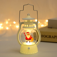 Lanterne LED de Noël Rouge 5,8 x 12,6 cm, Blanc Chaud, Lampe Bougie Portable pour Décoration de Table et Fenêtre de Noël