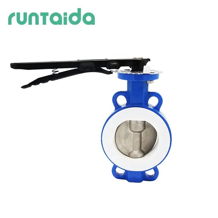 motorized 4 inch Soft Seal handle manual Wafer PTFE lined butterfly valve