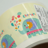 Étiquettes personnalisées en rouleau BOPP pour emballages de lingettes humides, étanches, faible MOQ, plaque gratuite pour mini-lingettes et paquets de papier toilette