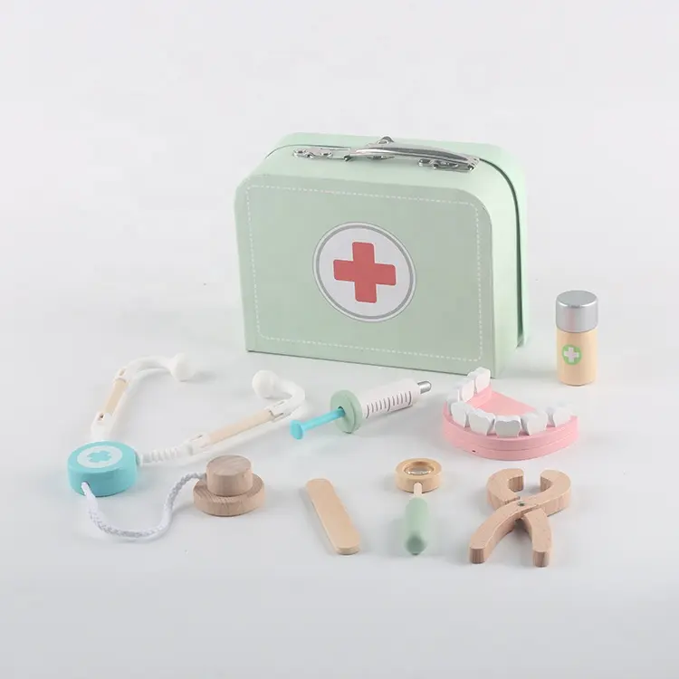 مبيعات المصنع مباشرة الأطفال لعبة ممرضة التظاهر حقن الأسنان مجموعة الأدوات الطبية التظاهر اللعب لعب الطبيب للطفل