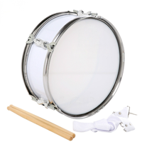 Tambour à main blanc de 13 pouces en acier pour fanfare d'enfants, tambour de défilé pour corps de tambours, directement de l'usine