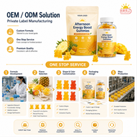 Complément alimentaire, gommes énergétiques pour les employés de bureau, étiquette privée personnalisée, saveur tropicale, vitamine C, biotine, gommes