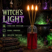 Nouvelle Bougie Liquide DIY d'Halloween à Flamme Éternelle, Mèche Métallique Réutilisable, Faible MOQ, Logo Personnalisé, pour Table de Fêtes