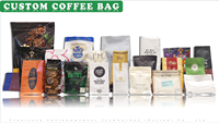 Sachet Doypack Personnalisé Imprimé Compostable Bio 12 oz Refermable avec Fermeture Éclair pour Emballage de Grains de Café en Poudre 250g avec Valve