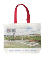 Sac de shopping OEM de haute qualité, sac à main en sublimation, sac fourre-tout en toile de polyester avec logo imprimé personnalisé