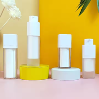 Botol Pompa Airless Dinding Ganda Desain Mewah Bentuk Persegi dengan Cetak Logo Pribadi, Botol Pompa Airless Akrilik Lapis Ganda